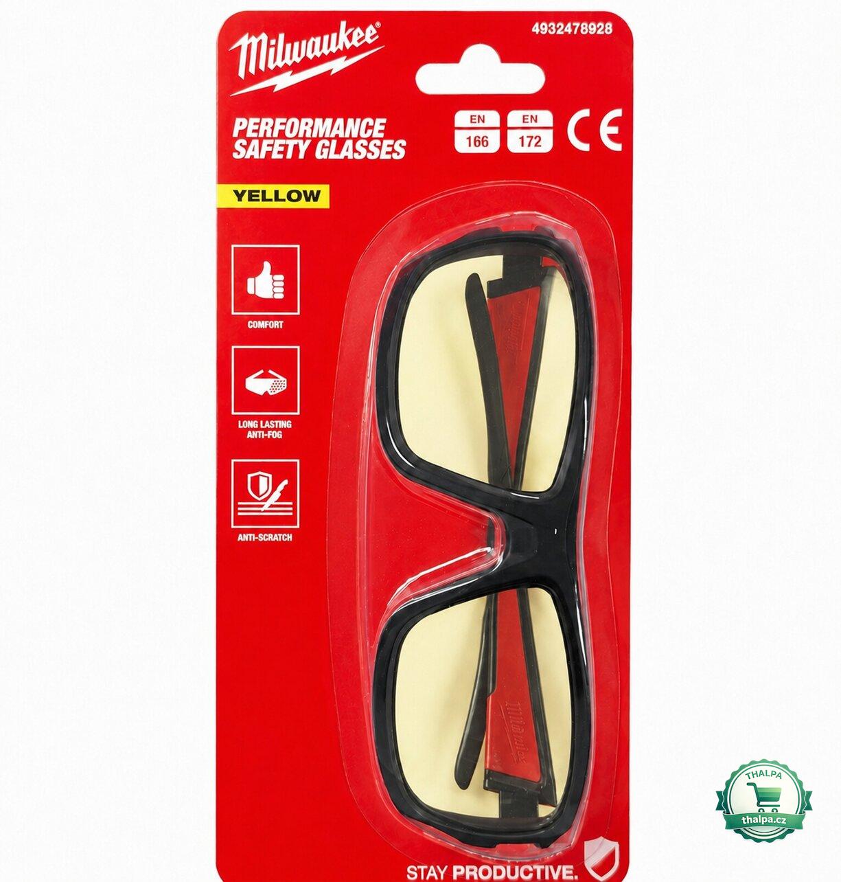Milwaukee ochranné brýle Premium žluté