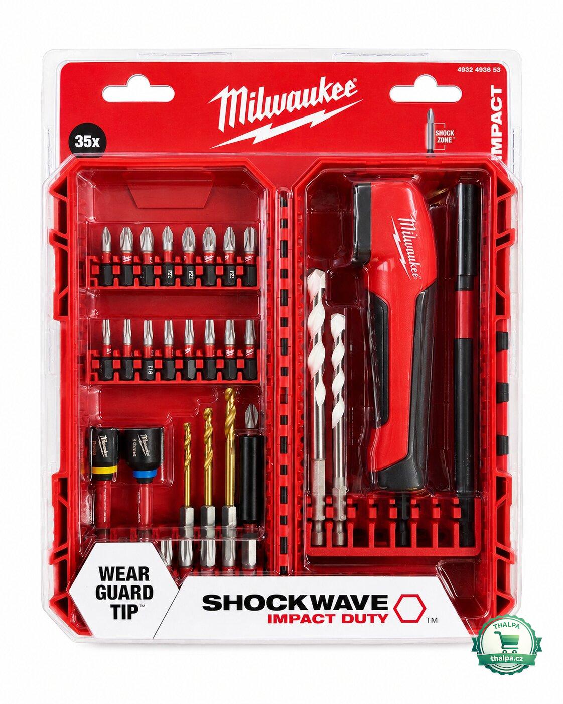 Milwaukee sada bitů 35 ks s úhlovým nástavcem