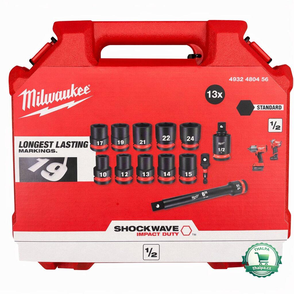 Milwaukee sada průmyslových krátkých hlavic 1/2″ (ořechů) 13 ks