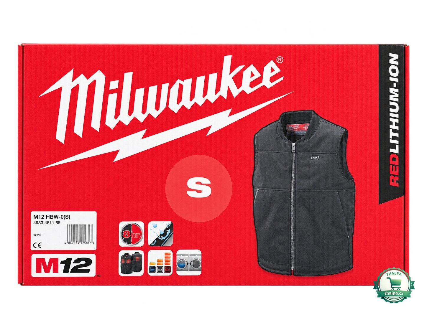 Milwaukee M12 HBW-0 – vyhřívaná pracovní vesta, velikost S, 4933451165