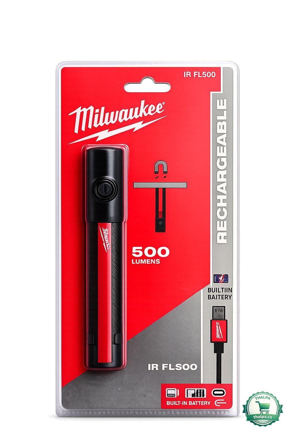 Milwaukee IR FL500 aku kapesní svítilna IR FL500 – 500 lm